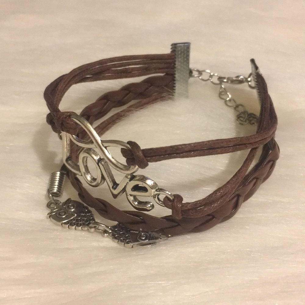 Multilayered Leather Charm Bracelet
